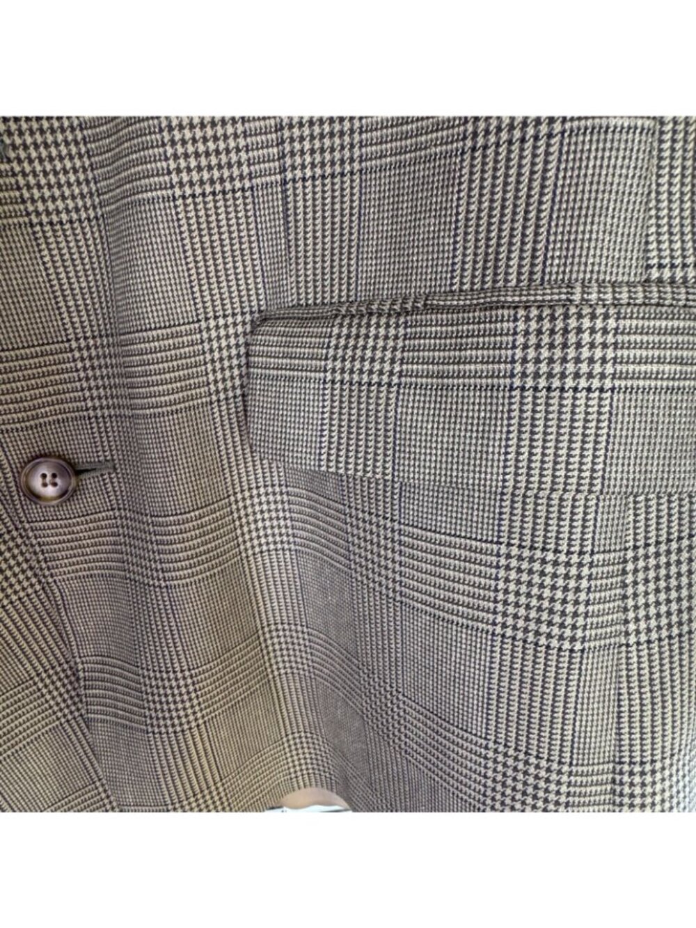 Brandini Le Collezioni Mens 41R Wool Silk Plaid Blazer Two Button Brown Canada - Picture 9 of 10